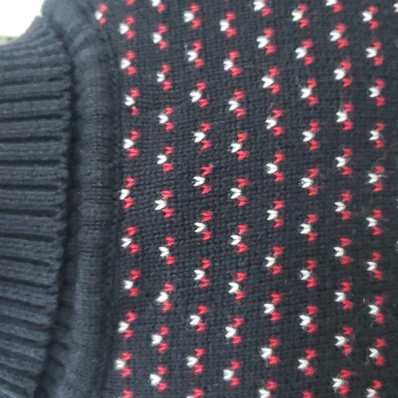 Karen Scott bird's eye turtleneck sweater women's small black red white cotton - Picture 3 of 11
